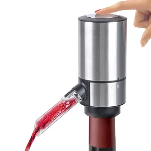 Top Seller Silver Smart One-Touch Wine Oxidizer With battery operated Electric Wine Aerator