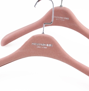 Di vendita caldo vestiti di plastica hanger con <span class=keywords><strong>rosa</strong></span> di velluto e logo - Product Image 6