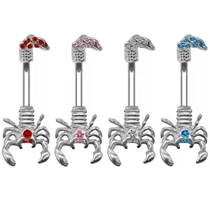 Gaby new arrive belly rings wholesale Scorpion design belly rings surgical steel fine jewelry piercing jewelry