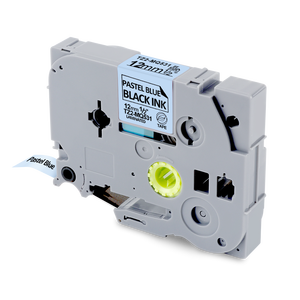 Vente <span class=keywords><strong>en</strong></span> <span class=keywords><strong>gros</strong></span> Ruban d'étiquettes laminé 12mm x 8m Compatible <span class=keywords><strong>Brother</strong></span> <span class=keywords><strong>P</strong></span>-<span class=keywords><strong>touch</strong></span> TZe Ruban texte noir sur fond bleu pastel Cartouche d'étiquettes - Product Image 3