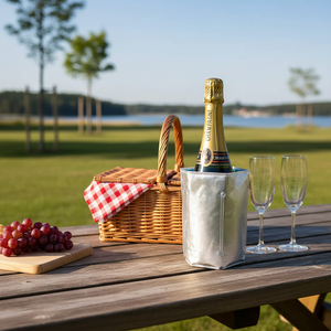 Enfriador de botellas de cuello de moda de gran capacidad para cierre de Velcro, Asa plegable, bolsa de vino de lona, comida de viaje, vino, leopardo - Product Image 3