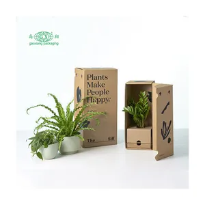 Custom Gegolfd Platte Kartonnen Ambachten Gepersonaliseerde Dozen Gift Planten Papier Doos Verpakking