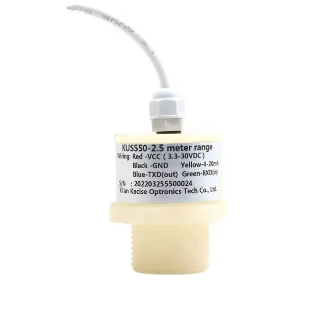 Kacise KUS550 NPT1 "IP68 Anti Corrosif RS485 / 0-10V / 4-20mA Résistant À La Corrosion Ultrasons Capteur De Niveau D'eau