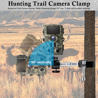 Support de caméra de chasse en alliage d'aluminium, rotatif à 360°, réglage vertical à 90°, pour montages de caméra de chasse extérieurs avec filetage 1/4, 3/8