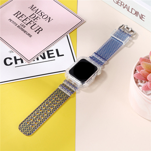Tschick plus récent bracelet Sport pour Apple Watch Band série 6 SE 3 4 5 <span class=keywords><strong>Silicone</strong></span> <span class=keywords><strong>Transparent</strong></span> pour IWatch 6 bracelet 38/40mm 42/44mm poignet - Product Image 5