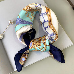 Vente chaude nouvelle mode femmes 100% foulard carré en soie avec motif de chaîne dames Style tendance 53*53cm <span class=keywords><strong>cheveux</strong></span> foulard en soie Bandanas - Product Image 3