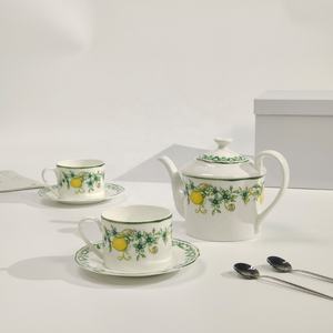 Service à café de luxe série D en porcelaine osseuse, service à thé de l'après-midi, tasse et soucoupe, bouilloire, service à café - Product Image 3