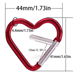 Mini Mosquetón de Aluminio en Forma de Corazón con Clip de Resorte para Llavero, Diseño Metálico - Product Image 4