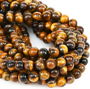 Genuine Natural Yellow Tiger Eye Loose Beads Grade AAA Round Shape Gemstones Loose Stone Beads for Bracelet Making