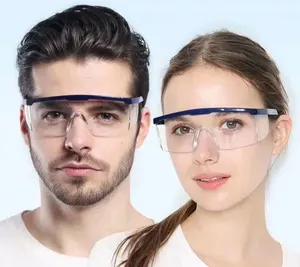 Pelindung Wajah Mata Transparan Antikabut, dengan Bingkai Kacamata
