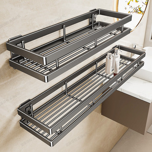 Bathroom Storage Rack 50X30CM Wall Mounted Corner <b>Shelf</b> Durable Rectangular Sink Organizer - Product Image 3