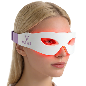Masque pour les yeux à LED avec lumière rouge pour stimuler le collagène, réduire les poches sous les yeux, masque pour les yeux avec batterie rechargeable et télécommande - Product Image 1