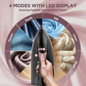 Plancha de Vapor Digital LED de 2200W para el Hogar, Autolimpiante, Potencia de Vapor de 25g/min, para Diversos Tejidos, Suela Antiadherente, Cable Extralargo - Product Image 4