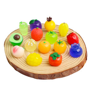 Miniaturas de Fresa, Lichi y Piña, Frutas Sintéticas Mixtas, Cabujón Plano de Resina para Accesorios de Joyería DIY - Product Image 1