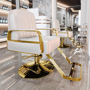 Sillón de Barbería de Cuero Moderno Multifuncional de Alta Calidad con Función de Masaje, Silla de Peluquería de Acero para Salones de Belleza, Gran Venta - Product Image 5