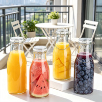 Hete Aanbieding: 500ml Cilindervormige Glazen Fles met Luchtdichte Clipdop voor Sap, Drank, Fruitwijn en Zelfgemaakte Fermentatie