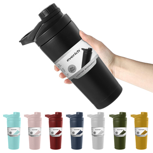 Bouteille shaker en acier inoxydable de 24 oz, parfaite pour les shakes protéinés et les boissons pré-entraînement, bouteille shaker de sport - Product Image 3