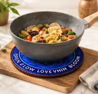 Sous-plat en céramique style Zen personnalisé, motif lotus suspendu à la corde, écologique, antidérapant, résistant à la chaleur, pour cuisine et maison