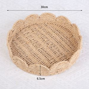 Cesta de Armazenamento Personalizada Artesanal Multifuncional Ecológica de Vime/Palha/Rattan com Borda Ondulada para Pão, Flores e Piquenique 2025 OEM - Product Image 2