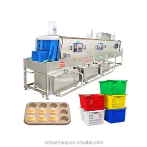 Automatic multi function plastic basket cleaning bakery crate washer machine fruit vegetable basket tray Cleaning machine dryer