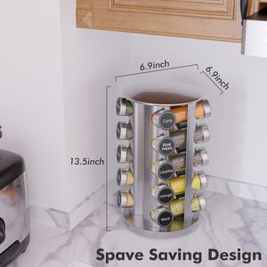 Vente chaude Cantainers Rack Garde-manger Bouteilles Spinner Debout Libre 360 À L'intérieur Cuisine Organisateur <span class=keywords><strong>Placard</strong></span> 20 Pot Épice Rack De Stockage - Product Image 4