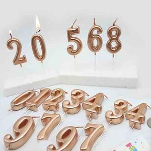 Hotsale Glitter Powder Golden Birthday Cake Decoration Little Glitter Number Candles Rose Gold - Product Image 5