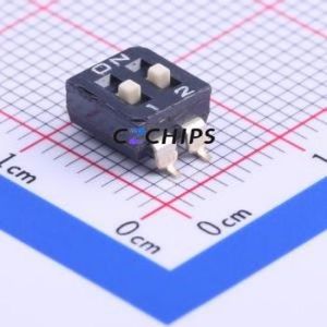 DM-02-V-T/R DIP Switch SMD-4P,6x6.2mm Switch Flat Toggle, Raised Type Single Pole Single Throw 2 2.54mm - Product Image 1