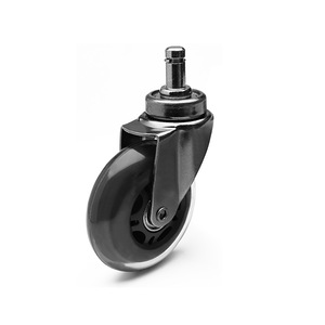 Roulettes de meubles en polyuréthane PU de 3 pouces, pivotantes silencieuses avec tige filetée, roulement à billes de précision, design moderne - Product Image 4