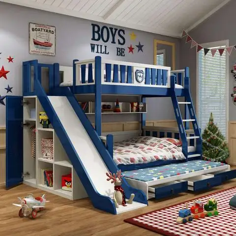 Doble completo doble sobre doble cama camas para niños adultos con escalera