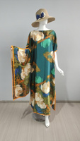 Ensemble 2 pièces Abaya style Dubaï respirant printemps, Robe longue Kaftan soyeuse élégante, Robe musulmane avec foulard, Grandes tailles pour femmes