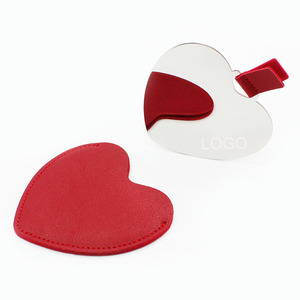 Custom Branding Gift Mirrors Unbreakable Stainless Steel Mirror Heart Shape Valentines Gift