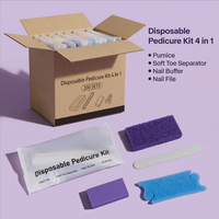 200 Sets/Caisse Nouveau Kit de Pédicure avec Séparateurs d'Orteils Souples, Kit d'Outils de Salon Jetable 5 Pièces pour Ongles