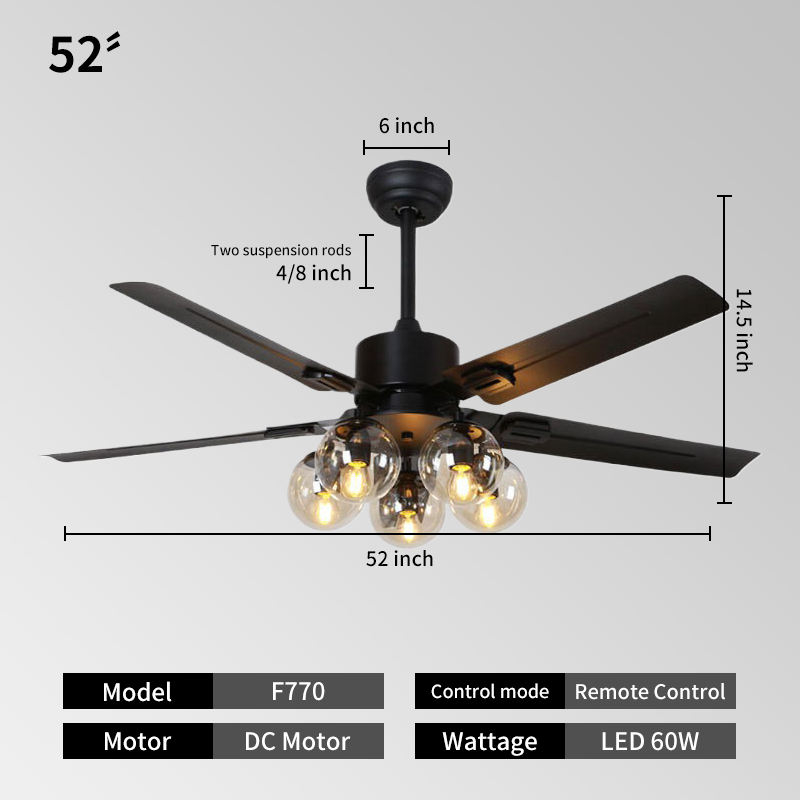 5 lights - 52 inches