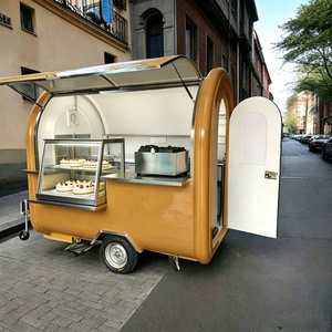 Food Truck, Remorque alimentaire, <span class=keywords><strong>Petit</strong></span> chariot à café, pain et gâteaux, <span class=keywords><strong>Camion</strong></span> à glaces avec réfrigérateur de présentation et machine à café pour débutants - Product Image 1