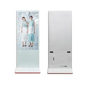 Asianda Kios Layar Sentuh Berdiri Di Lantai Produk Layar LCD Stan Lantai Pajangan 43 49 55 Inci Pemutar Iklan Dalam Ruangan