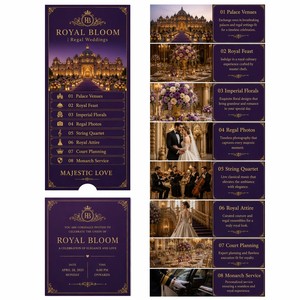 Tarjetas de agradecimiento personalizadas para boda con diseño de cascada y pestañas con fotos de la ceremonia y la recepción. - Product Image 4