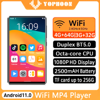 Yophoon 5.0 "WiFi Lecteur MP4 Android 11.0 BT 5.0 Walkman Lecteur MP3 numérique Lecteur de musique en streaming Android