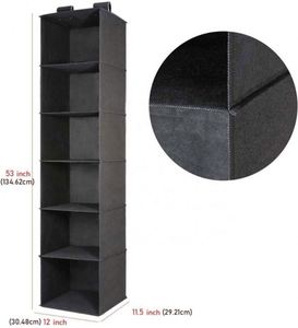 Organisateur de rangement suspendu 53 pouces en feutre non tissé noir pour l'arrière de la porte, gain de place mural, design rectangulaire - Product Image 1