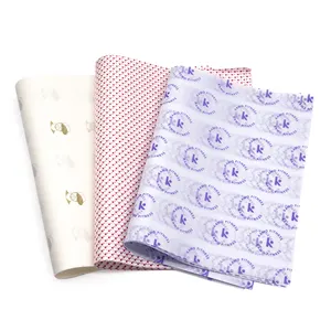 Branded Tissue Paper Wholesale Customized Printed Logo Tissue Paper Branded Gift Wrapping Tissue Paper For Garment/ Flowers/Packaging