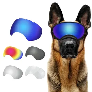 강아지 선글라스 교체 렌즈 개 고글 UV 클리어 컬러 렌즈 중형 대형 품종 방풍 스노우 스포츠 애완 동물 렌즈