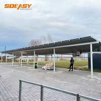 Système de carport solaire étanche 10 kW à installation facile, structure de stationnement photovoltaïque en aluminium, parking solaire moderne
