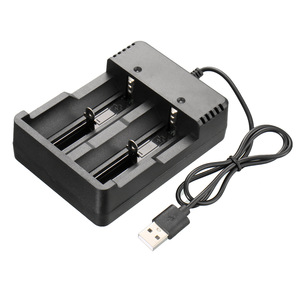 เครื่องชาร์จ USB แบบสองช่องสำหรับแบตเตอรี่ลิเธียม 18650 26650 3.7V สำหรับชาร์จไฟฉาย - Product Image 3