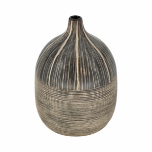 Vaso in Ceramica Contemporaneo Rotondo, Decorazione Moderna per Soggiorno, Camera da Letto, Ufficio, Esposizione Domestica - Product Image 3