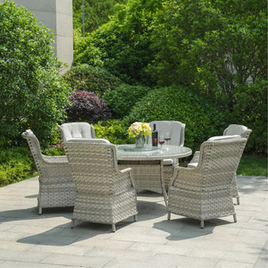 Set <span class=keywords><strong>Tavolo</strong></span> e Sedie da Ristorante in Rattan, Mobili da Giardino in Vimini, Poltrona <span class=keywords><strong>Grande</strong></span> da <span class=keywords><strong>Esterno</strong></span> con <span class=keywords><strong>Tavolo</strong></span> Rotondo - Product Image 3