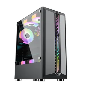 Hot Sell OEM Custom PC Computer Case Tower ATX/Micro-ATX Pc Case Gaming Met Rgb Cooling Cooler Fans With LED
