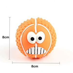 Nuevo Juguete para Mascotas 2025, Pelota de Látex con Sonido y Diseño de Perro Sonriente para Masticar y Entretenimiento, Limpia los Dientes - Product Image 4