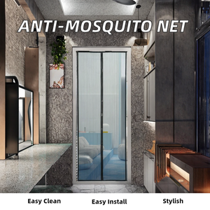 <span class=keywords><strong>Puerta</strong></span> de cortina magnética antiinsectos moscas de alto grado manos libres malla negra cierre automático <span class=keywords><strong>mosquitera</strong></span> con imanes - Product Image 6