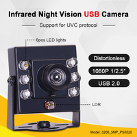 Module de caméra USB mini rétroéclairé 5MP PS5520 avec objectif 3,6 mm sans distorsion, capteur CMOS IR850, infrarouge Full HD, UVC Plug&Play