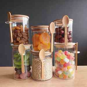 Bocal hermétique avec couvercle et cuillère, bouteille de stockage de céréales pour la cuisine, récipient de stockage alimentaire transparent - Product Image 5