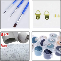 2 kits de peinture à l'aquarelle faits à la main de la marque XIXI pour femmes, ensemble artistique pré-dessiné, peinture par numéros, paysage sur toile